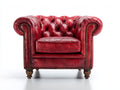Poltrona in pelle-pelle-legno-118x94x76 cm-Rosso bordeaux-Stile Chesterfield
