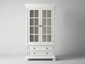 Vetrina - Legno-vetro - 118x46x218 cm - Bianco - Stile classico