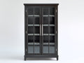 Vetrina - Legno-vetro - 126x43x202 cm - Nero - Stile contemporaneo