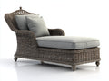 Lettino prendisole - rattan-tessuto-legno - 194x76x92 cm - grigio naturale-grigio chiaro - stile classico decorativo