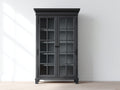 Vetrina - Legno-vetro - 124x42x221 cm - Grigio scuro - Stile classico
