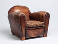 Poltrona in pelle-pelle-legno-99x91x82 cm-Marrone cognac-Stile club