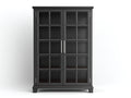 Vetrina - Legno-vetro - 132x44x208 cm - Nero - Stile moderno