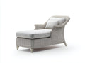 Lettino prendisole - rattan-tessuto-legno - 181x71x82 cm - grigio chiaro-bianco - stile naturale moderno