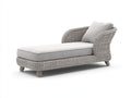 Lettino prendisole - rattan-tessuto-legno - 193x74x81 cm - grigio chiaro-bianco - stile naturale moderno