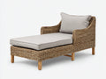 Lettino prendisole - rattan-tessuto-legno - 188x76x84 cm - marrone chiaro-grigio beige - stile naturale moderno