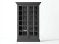Vetrina - Legno-vetro - 130x44x210 cm - Grigio scuro - Stile classico