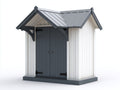 Casetta da giardino - legno - 245x185x245 cm - bianco-grigio - stile classico
