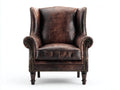 Poltrona in pelle-pelle-legno-92x86x105 cm-Marrone scuro-Stile vintage
