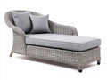 Lettino prendisole - rattan-tessuto-legno - 196x77x86 cm - grigio chiaro-grigio - stile classico naturale