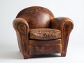 Poltrona in pelle-pelle-legno-99x91x82 cm-Marrone cognac-Stile club