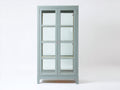 Vetrina - Legno-vetro - 92x38x172 cm - Verde grigio - Stile moderno