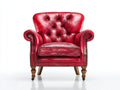 Poltrona in pelle-pelle-legno-metallo-91x86x101 cm-Rosso-Stile vintage