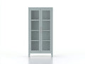 Vetrina - Legno-vetro - 86x37x168 cm - Verde grigio - Stile minimalista