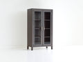 Vetrina - Legno-vetro - 94x39x182 cm - Grigio scuro - Stile moderno