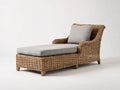 Lettino prendisole - rattan-tessuto-legno - 189x75x84 cm - marrone naturale-grigio chiaro - stile naturale moderno