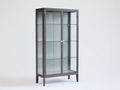 Vetrina - Vetro-metallo - 104x39x184 cm - Grigio scuro - Stile moderno