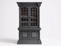 Vetrina - Legno-vetro - 148x52x236 cm - Grigio scuro - Stile classico
