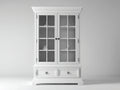 Vetrina - Legno-vetro - 122x44x216 cm - Bianco - Stile classico